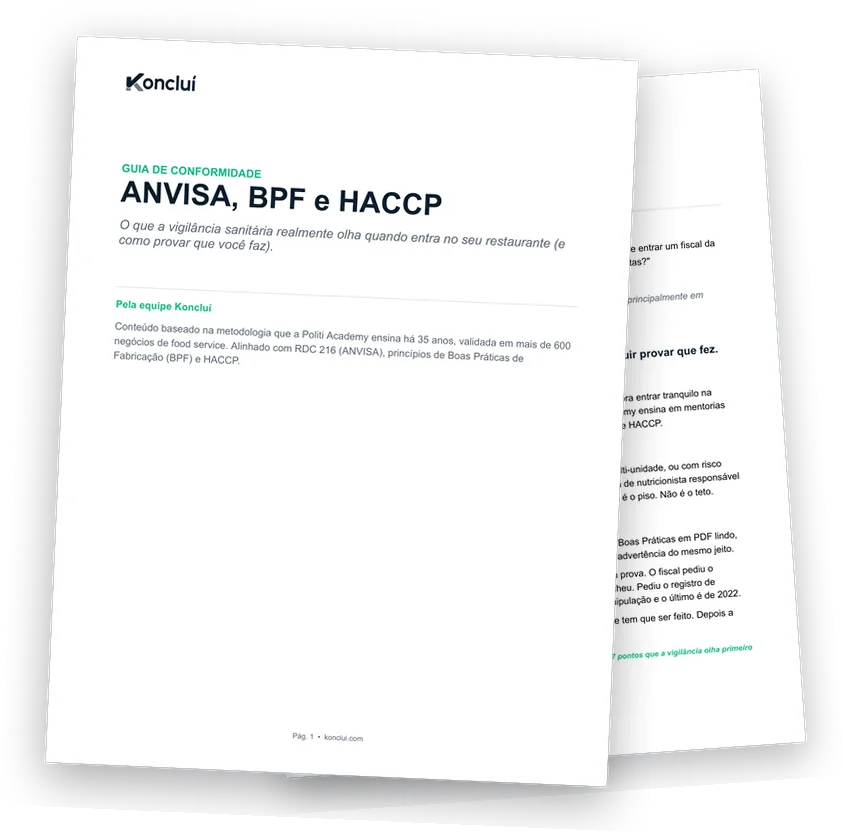 Páginas reais do guia de conformidade ANVISA BPF HACCP