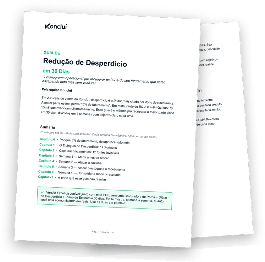 Páginas reais do Guia de Redução de Desperdício em 30 Dias