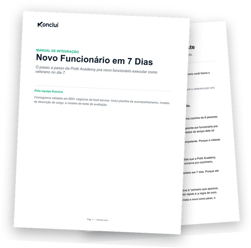 Páginas reais do manual de integração de novo funcionário